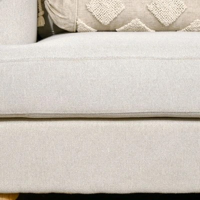 HOMCOM 3-Seater Sofa Couch, 71" Modern Linen Fabric Sofa With Rubber Wood Legs And Slatted Frame For Living Room, Bedroom And Apartment, Cream White 5 HOMCOM 3-Seater Sofa Couch, 71" Modern Linen Fabric Sofa With Rubber Wood Legs And Slatted Frame For Living Room, Bedroom And Apartment, Cream White - Image 5