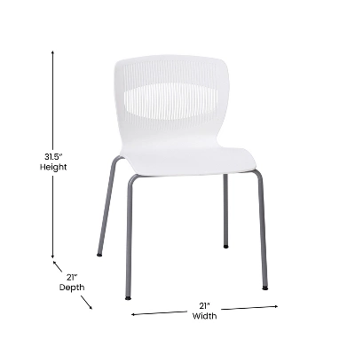 Emma And Oliver Heavy Duty 770 Lb. Capacity Ergonomic Polypropylene Stack Chair With Lumbar Support And Steel Frame 6 Emma And Oliver Heavy Duty 770 Lb. Capacity Ergonomic Polypropylene Stack Chair With Lumbar Support And Steel Frame - Image 6