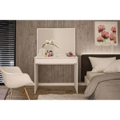 Virginia Vanity With Mirror White - Polifurniture -Furniture Haven Shop GUEST da8a3380 fbc3 48a8 b91b bf928e92a7ad