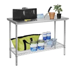 Commercial Grade Nsf Stainless Steel Top Work Table Chrome - Seville Classics -Furniture Haven Shop GUEST da918de5 7d26 43ae 970a 6acbe39b5944