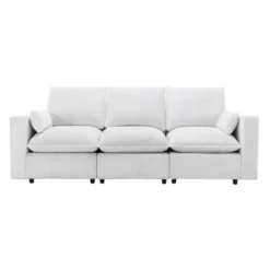 3 Seat Sofa With Removable Cushions And 2 Pillows, Teddy Fabric Upholstered Couch-ModernLuxe 15 3 Seat Sofa With Removable Cushions And 2 Pillows, Teddy Fabric Upholstered Couch-ModernLuxe -Furniture Haven Shop GUEST db0fa5d9 ac09 4ff9 b32c 87c7484d74bd