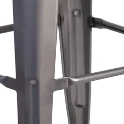 Merrick Lane Set Of 4 30 Inch Tall Clear Coated Gray Metal Bar Counter Stool With Textured Walnut Elm Wood Seat -Furniture Haven Shop GUEST db4cfa9d 126f 4f68 9976 ebaa5bb5a33d