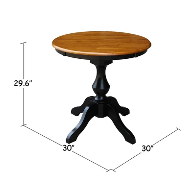 3pc 30" Clay Round Top Pedestal Table With 2 Chairs Dining Sets Black/Brown - International Concepts 2 3pc 30" Clay Round Top Pedestal Table With 2 Chairs Dining Sets Black/Brown - International Concepts - Image 2