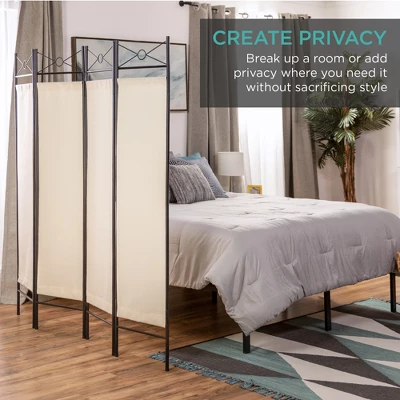 Best Choice Products 6ft 4-Panel Folding Privacy Screen Room Divider Decoration Accent W/ Steel Frame 1 Best Choice Products 6ft 4-Panel Folding Privacy Screen Room Divider Decoration Accent W/ Steel Frame