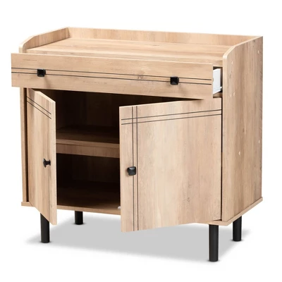 Patterson Wood 2 Door Kitchen Storage Cabinet Oak Brown - Baxton Studio 1 Patterson Wood 2 Door Kitchen Storage Cabinet Oak Brown - Baxton Studio