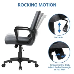 Yaheetech Adjustable Mid-Back Office Chair Computer Chair With Wheels -Furniture Haven Shop GUEST dd2e862e 99a2 47fd 99bb 75758f85e380