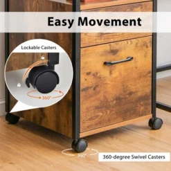 Costway Mobile File Cabinet 2 Drawer Printer Stand W/Open Shelf For Letter Size -Furniture Haven Shop GUEST dd4dc6a8 7b78 4ec2 a1a3 50f26f65c85c