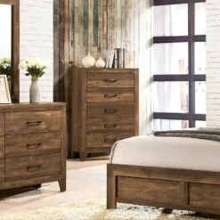 3pc Queen Quail Transitional Bedroom Set Rustic Light Walnut - HOMES: Inside + Out -Furniture Haven Shop GUEST ddb302f7 9536 45e3 9467 03da7e64faba