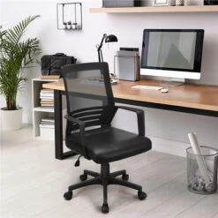 Yaheetech Adjustable Office Chair Midback Computer Chair With Lumbar Support