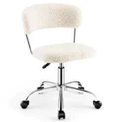 Costway Computer Desk Chair Adjustable Faux Fur Office Chair Swivel Vanity Chair -Furniture Haven Shop GUEST dddb7bc9 3cba 401a 97ab 69aa1b3d780d