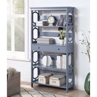 59.75" Omega 5 Tier Bookcase With Drawer - Breighton Home 1 59.75" Omega 5 Tier Bookcase With Drawer - Breighton Home
