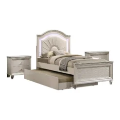 3pc Fosset Bedroom Set With 2 Nightstands Pearl White - HOMES: Inside + Out 6 3pc Fosset Bedroom Set With 2 Nightstands Pearl White - HOMES: Inside + Out -Furniture Haven Shop GUEST e0349bc4 994b 4a89 82c8 45fb77bbfc35