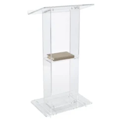 Lectern With Shelf Clear Acrylic - Hampden Furnishings -Furniture Haven Shop GUEST e05ad552 cac4 49ab 81f5 c4acd997c0ae