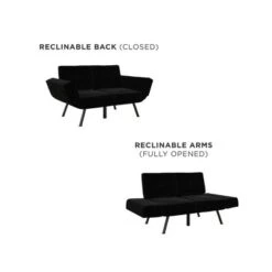 RealRooms Euro Upholstered Tufted Loveseat Futon With Storage Pockets -Furniture Haven Shop GUEST e0660a0f fc47 4856 b13f 29005b2a0891