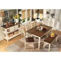 Whitesburg Rectangular Dining Room Table Wood/Brown/Cottage White - Signature Design By Ashley -Furniture Haven Shop GUEST e13b9e6d 8a27 4dcf 98a2 3359550db2c0