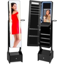 Best Choice Products Full Length LED Mirrored Jewelry Storage Organizer Cabinet W/ Interior & Exterior Lights 16 Best Choice Products Full Length LED Mirrored Jewelry Storage Organizer Cabinet W/ Interior & Exterior Lights -Furniture Haven Shop GUEST e1c5b4e9 ded4 4888 bd4d 9ec5f1d58141