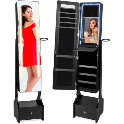 Best Choice Products Full Length LED Mirrored Jewelry Storage Organizer Cabinet W/ Interior & Exterior Lights 8 Best Choice Products Full Length LED Mirrored Jewelry Storage Organizer Cabinet W/ Interior & Exterior Lights - Image 8