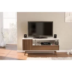 Porto Seguro TV Stand For TVs Up To 60" White/Walnut - Polifurniture -Furniture Haven Shop GUEST e33baff0 8149 4868 a186 23c30ad00927