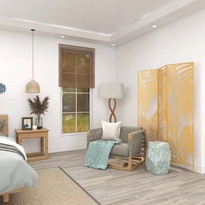 Glam Metal Palms Room Divider Screen Gold - Olivia & May 13 Glam Metal Palms Room Divider Screen Gold - Olivia & May - Image 13