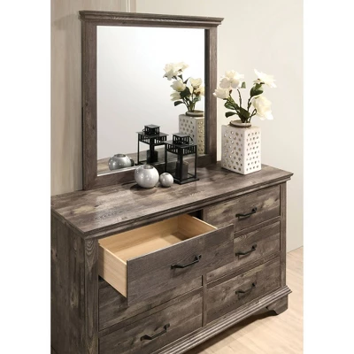 5pc Jacobia Rustic Bedroom Set Gray - HOMES: Inside + Out 2 5pc Jacobia Rustic Bedroom Set Gray - HOMES: Inside + Out - Image 2
