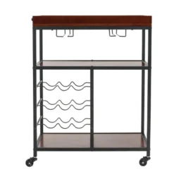 Costway 3 Tier Kitchen Trolley Utility Cart W/Wine Rack & Glass Holder -Furniture Haven Shop GUEST e39e6254 9a5a 40f5 b771 f6fca115c324