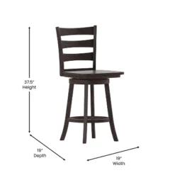 Merrick Lane Commercial Grade Classic Wooden Ladderback Swivel Stool With Solid Wood Seat And Footrest 17 Merrick Lane Commercial Grade Classic Wooden Ladderback Swivel Stool With Solid Wood Seat And Footrest -Furniture Haven Shop GUEST e3bcc959 dd42 41d9 b8aa 4396c1a3e3ae