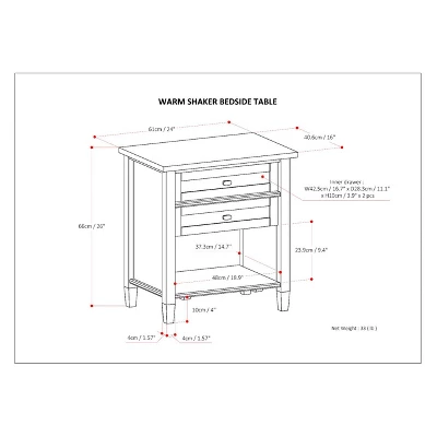 24" Norfolk Solid Wood Nightstand - WyndenHall 8 24" Norfolk Solid Wood Nightstand - WyndenHall - Image 8