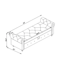 Cecily 63" Button-Tufted Large Storage Ottoman Upholstered Fabric Bench Features Rolled Arms, Window Seating, And Solid Wood Legs-Maison Boucle -Furniture Haven Shop GUEST e41aaef1 0ecc 4475 8e68 588959c51be8