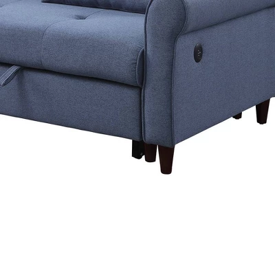 78" Nichelle Sofa Blue Fabric - Acme Furniture 2 78" Nichelle Sofa Blue Fabric - Acme Furniture - Image 2