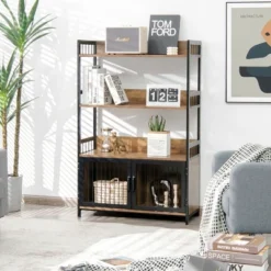 Costway 3-Tier Baker's Rack Industrial Kitchen Microwave Oven Stand W/Storage Cabinet 11 Costway 3-Tier Baker's Rack Industrial Kitchen Microwave Oven Stand W/Storage Cabinet -Furniture Haven Shop GUEST e4d222b2 353b 4a43 9c21 600afccb22e9