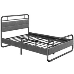 Yaheetech Metal Platform Bed Frame With Velvet Upholstered Headboard 15 Yaheetech Metal Platform Bed Frame With Velvet Upholstered Headboard -Furniture Haven Shop GUEST e4e7289b 2a89 4a4a a307 764990598c6b