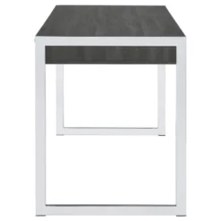 Wallice 2 Drawer Writing Desk With Chrome Base Weathered Gray - Coaster -Furniture Haven Shop GUEST e4f6d94e 1fad 4945 a364 f4ec868dff07