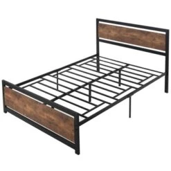 HOMCOM Full Platform Bed Frame With Headboard & Footboard, Strong Metal Slat Support Full Bed Frame W/ Underbed Storage Space, No Box Spring Needed -Furniture Haven Shop GUEST e567489e 57d1 4a4d b256 e1b4145886de