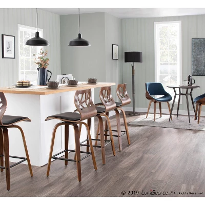 Set Of 2 Folia Mid-Century Modern Counter Height Barstools - LumiSource 8 Set Of 2 Folia Mid-Century Modern Counter Height Barstools - LumiSource - Image 8