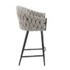 26" Braided Matisse Counter Height Barstool With Faux Leather And Fabric - LumiSource
