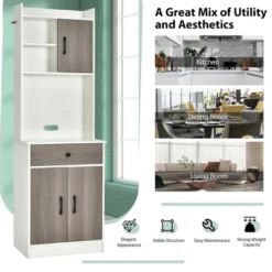 Costway 3-Door 71'' Kitchen Buffet Pantry Storage Cabinet W/Hutch Adjustable Shelf White 11 Costway 3-Door 71'' Kitchen Buffet Pantry Storage Cabinet W/Hutch Adjustable Shelf White -Furniture Haven Shop GUEST e6841f6c f7b8 45ba a2c3 c7f59bcff981