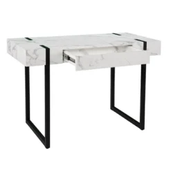 Wennan Modern Faux Marble Desk Black/White - Aiden Lane 19 Wennan Modern Faux Marble Desk Black/White - Aiden Lane -Furniture Haven Shop GUEST e6d13368 c882 4d10 9b3c 99993a1c7df7