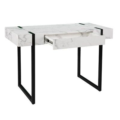 Wennan Modern Faux Marble Desk Black/White - Aiden Lane 9 Wennan Modern Faux Marble Desk Black/White - Aiden Lane - Image 9