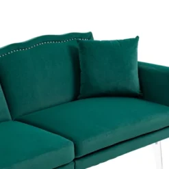 Modern Velvet Upholstered Loveseats Sofa With 2 Pillows-ModernLuxe -Furniture Haven Shop GUEST e74a6211 9cee 40fd a302 a9a399246285