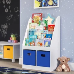 Kids' Bookrack With 2 Cubbies - RiverRidge Home