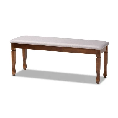 Corey Fabric Upholstered And Wood Dining Bench - Baxton Studio 7 Corey Fabric Upholstered And Wood Dining Bench - Baxton Studio - Image 7