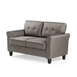 56.7" Sayan Loveseat Sofa With USB Sand Gray - Zinus 13 56.7" Sayan Loveseat Sofa With USB Sand Gray - Zinus -Furniture Haven Shop GUEST e7bad2da 1c4d 44c1 b3b6 7f4e46251a26
