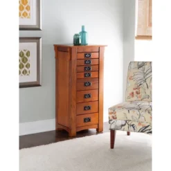 Delia Jewelry Armoire Brown - Powell Company -Furniture Haven Shop GUEST e863c6dc 98a4 4ad3 80cb 773ca351a397