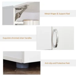 HOMCOM 66" Buffet With Hutch, Freestanding Kitchen Pantry With 2 Large Cabinets, 1 Pull Up Cabinet, 3 Drawers & Wide Countertop, White 8 HOMCOM 66" Buffet With Hutch, Freestanding Kitchen Pantry With 2 Large Cabinets, 1 Pull Up Cabinet, 3 Drawers & Wide Countertop, White -Furniture Haven Shop GUEST e88114fb ec7a 4780 8bb0 d8c7d31a12de