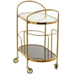 Contemporary Metal And Smoke Glass Bar Cart Gold - Olivia & May 7 Contemporary Metal And Smoke Glass Bar Cart Gold - Olivia & May -Furniture Haven Shop GUEST e8ad2bee 312a 4540 9eba e8b132435e54