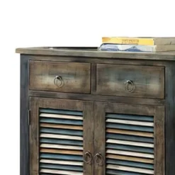 Cabinet Console Table Oak Teal - Acme Furniture -Furniture Haven Shop GUEST e909205e f31b 4cbc aaf5 f901f83bffcb