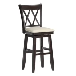29" South Hill Double X Back Wood Swivel Height Barstool - Inspire Q -Furniture Haven Shop GUEST e9eb462e 54dc 4a6d b9a3 baf9b6c7456b