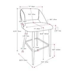 Blakeley Velvet Counter Height Barstool Black - CorLiving -Furniture Haven Shop GUEST ea4729e5 df2b 4085 8315 1f8c6aedfa21
