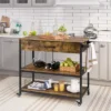Yaheetech 3-Tier Rolling Kitchen Island Utility Kitchen Cart With Storage Drawer & Shelves