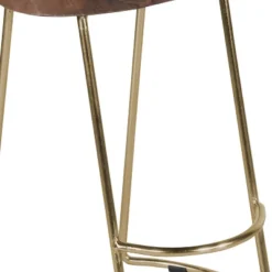 Farmhouse Counter Height Barstool With Wooden Saddle Seat And Tubular Frame - The Urban Port -Furniture Haven Shop GUEST ea62cbd2 4b42 43ff a1a2 d02489c39e9c